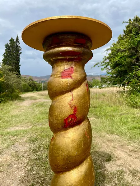 Columna Salomónica Colonial De Madera - Colombia 1850