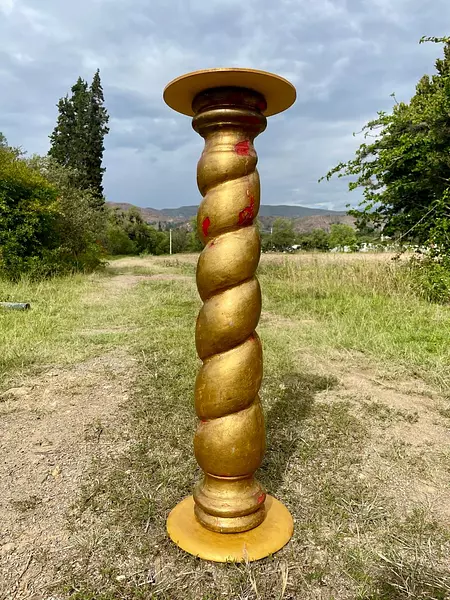 Columna Salomónica Colonial De Madera - Colombia 1850