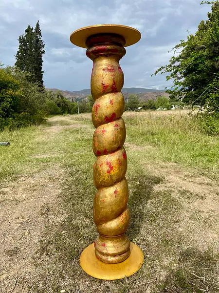 Columna Salomónica Colonial De Madera - Colombia 1850