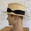 Sombrero De Paja Tipo Canotier Cinta Negra - U.S.A. 2005