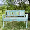 Escaño De Madera Vintage Tiene La Pintura Desgastada