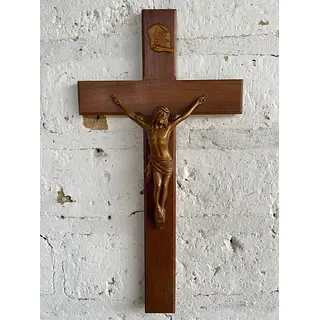 Crucifijo De Madera Y Metal
