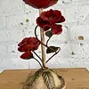 Candelabro Flores Y Hojas Metálicas - U.S.A. 1970