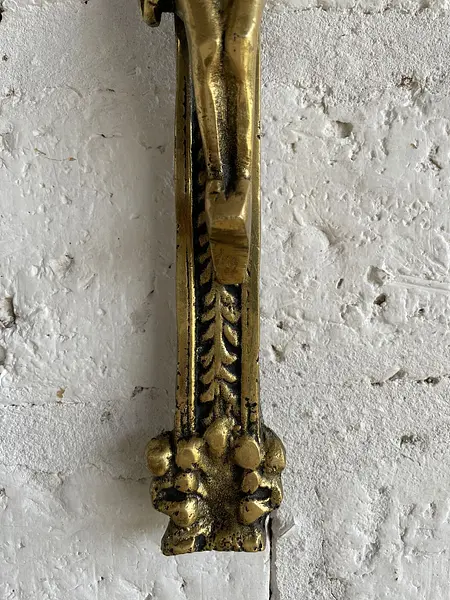 Crucifijo Dorado De Pared Y Crucero Calado - Colombia 1980