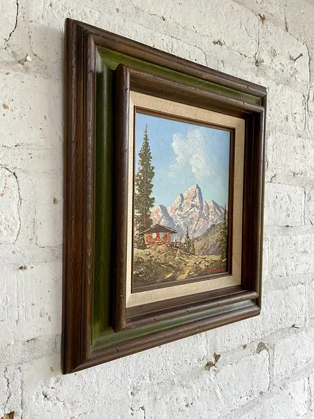 Oleo Original "Mountain Scene" 1950 Firmado Por Peter Haller