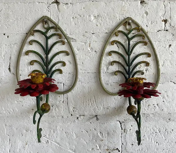 Candelabros X 2 En Forja Para Pared