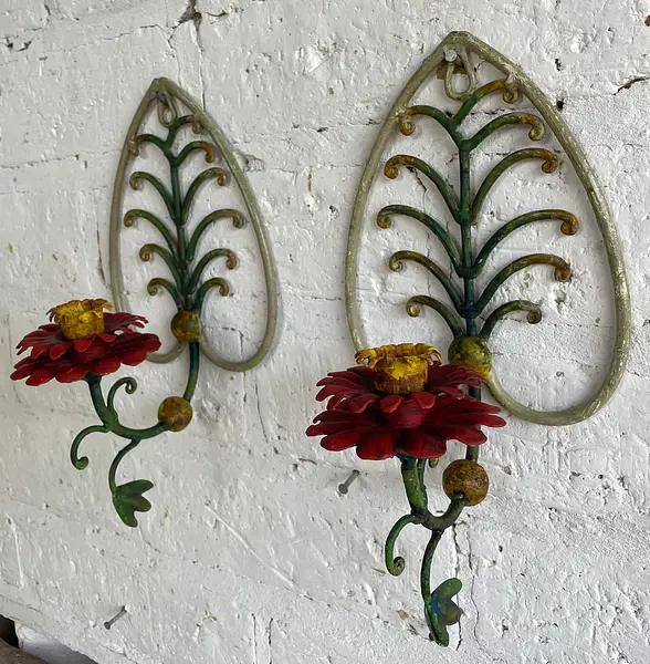 Candelabros X 2 En Forja Para Pared