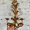 Candelabro Florentino De Pared 3 Velas - Italia 1960