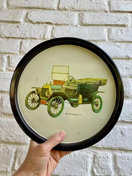 Bandeja Metal Con Carro Ford Model "T" 1911 - U.S.A. 1970