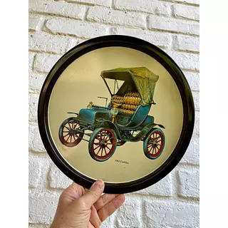 Bandeja Metal Con Carro Antiguo Cadillac 1904 - U.S.A. 1970