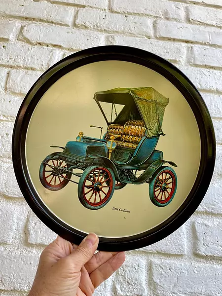 Bandeja Metal Con Carro Antiguo Cadillac 1904 - U.S.A. 1970