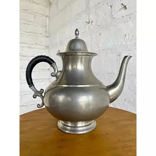 Tetera Mediana Metálica Mango Revestido - Paises Bajos 1950