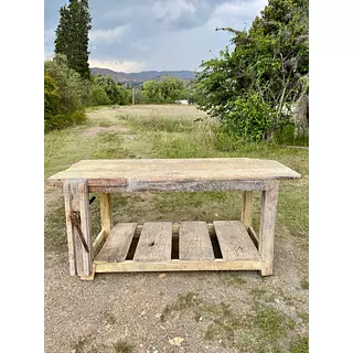 Banco De Carpintero 2 Niveles Con Prensa - Colombia 1950