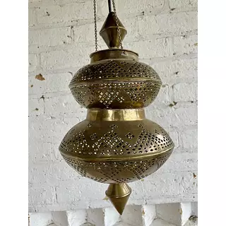 Lámpara Arabe De Bronce - Marruecos 1980