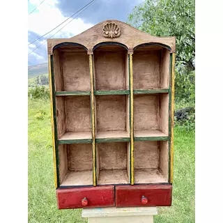 Repisa Rústica Estante 3 Arcos 2 Cajones - Colombia 1970