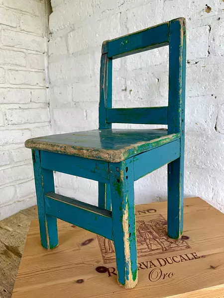 Silla Para Niños Vintage Azul - Colombia 1980
