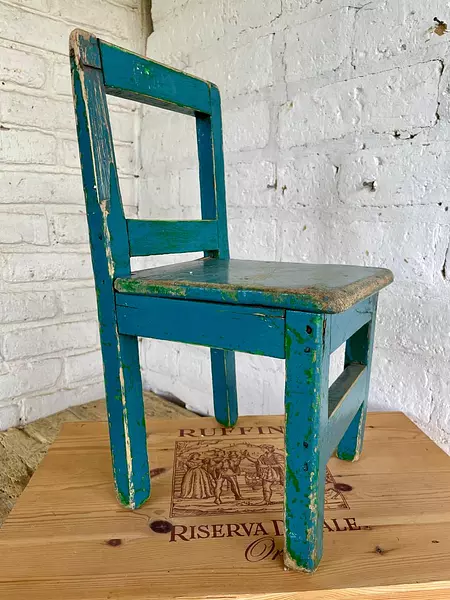 Silla Para Niños Vintage Azul - Colombia 1980