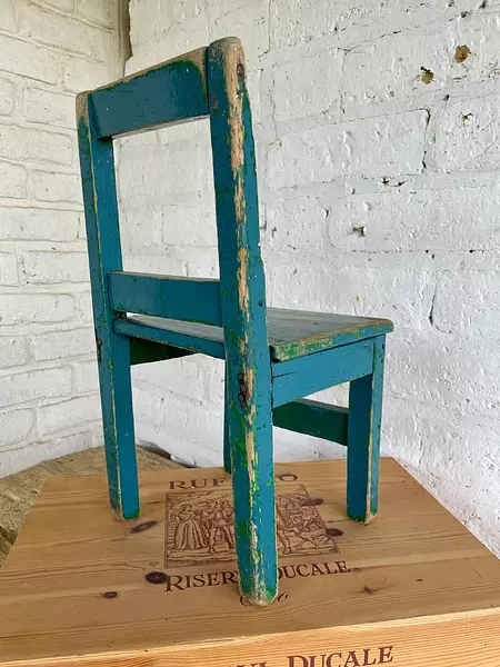 Silla Para Niños Vintage Azul - Colombia 1980