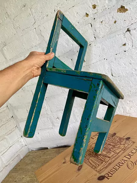 Silla Para Niños Vintage Azul - Colombia 1980