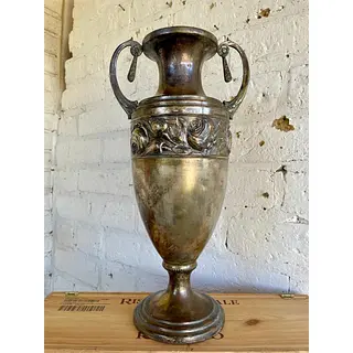 Jarrón Plateado Art Decó Alto Relieve - Francia 1900