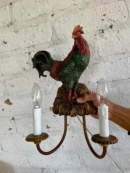 Lámpara 2 Luces Con Diseño De Gallo