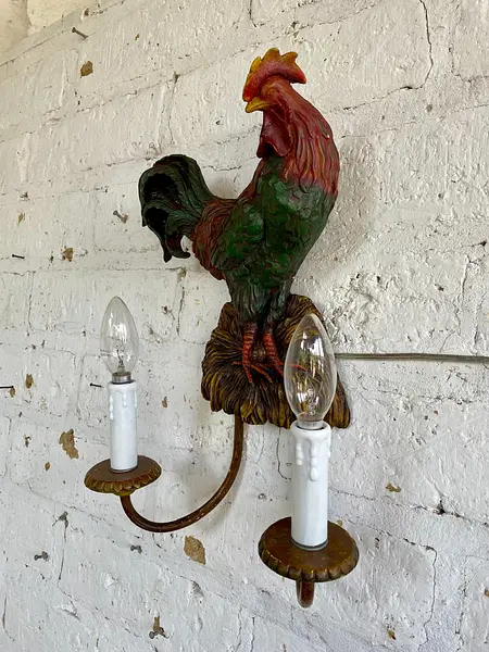 Lámpara 2 Luces Con Diseño De Gallo