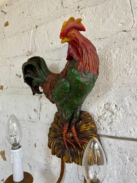 Lámpara 2 Luces Con Diseño De Gallo