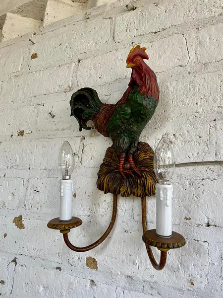 Lámpara 2 Luces Con Diseño De Gallo