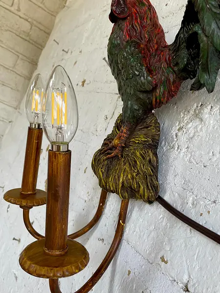 Lámpara 2 Luces Con Diseño De Gallo