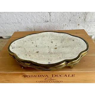 Bandeja De Metal Y Espejo Biselado - India 1960