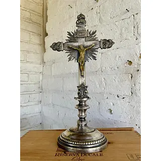 Crucifijo De Mesa Francés S Xix