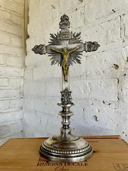 Crucifijo De Mesa Francés S Xix