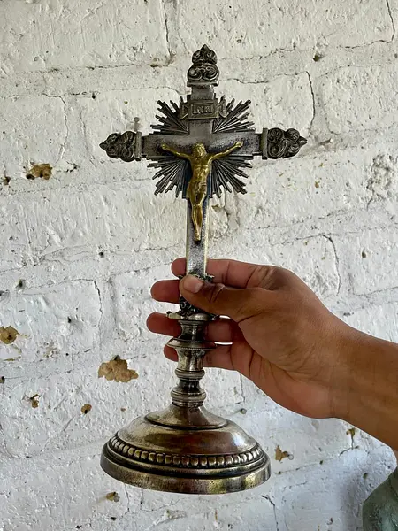 Crucifijo De Mesa Francés S Xix