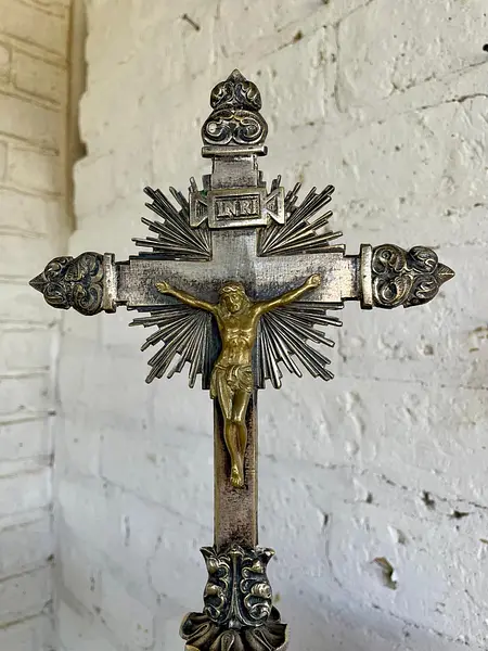 Crucifijo De Mesa Francés S Xix