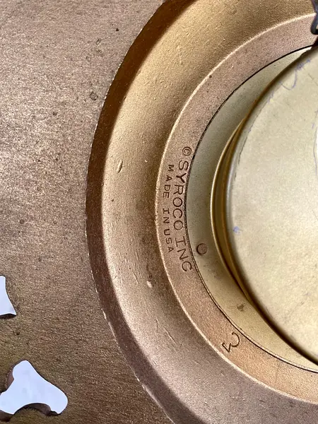 Reloj Syroco De Pared Cuerda 8 Dias - U.S.A. 1960