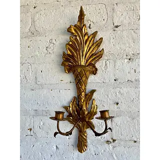 Candelabro Estilo Hollywod Regency 2 Velas - Italia 1960