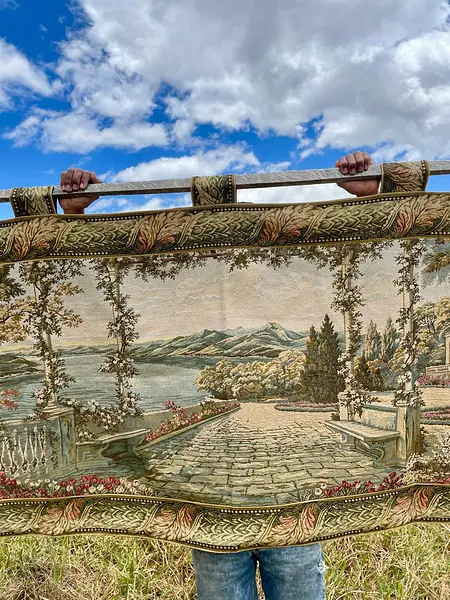 Gobelino Con Paisaje De Lago - Francia 1960