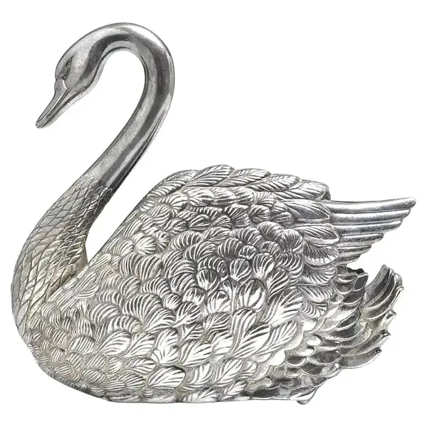 Servilletero Plateado En Forma De Cisne - Italia 1983