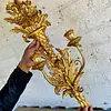 Candelabro Madera Dorado 2 Velas - Italia 1950