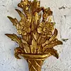 Candelabro Madera Dorado 2 Velas - Italia 1950
