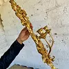 Candelabro Madera Dorado 2 Velas - Italia 1950