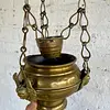 Lámpara De Iglesia En Bronce Con Ángeles - España 1900