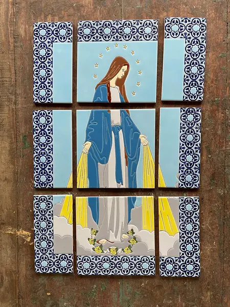 Azulejo Virgen Milagrosa Con Marco 40 X 60 Cm