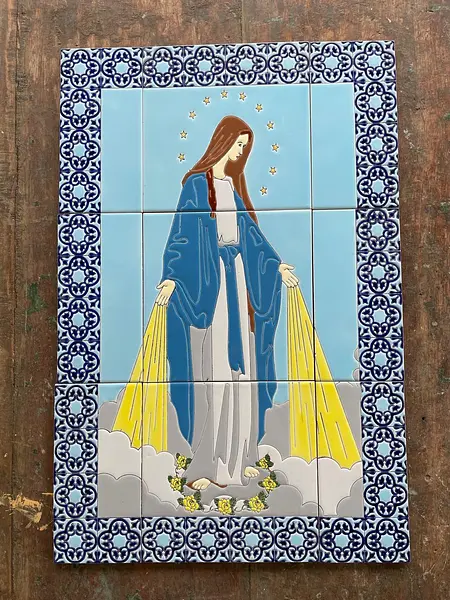 Azulejo Virgen Milagrosa Con Marco 40 X 60 Cm