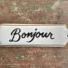 Letrero "Bonjour" En Porcelana