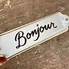 Letrero "Bonjour" En Porcelana