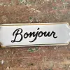 Letrero "Bonjour" En Porcelana