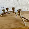 Candelabro Metálico Cacho Venado Para 4 Velas
