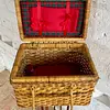 Canasta Vintage De Picnic En Ratán Estilo Francés