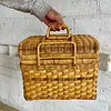 Canasta Vintage De Picnic En Ratán Estilo Francés